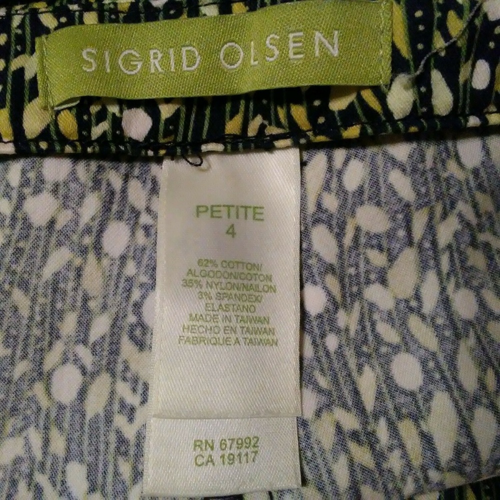 Sigrid Olsen Cropped Pants Women's Sz 4 Petite - Picture 4 of 9